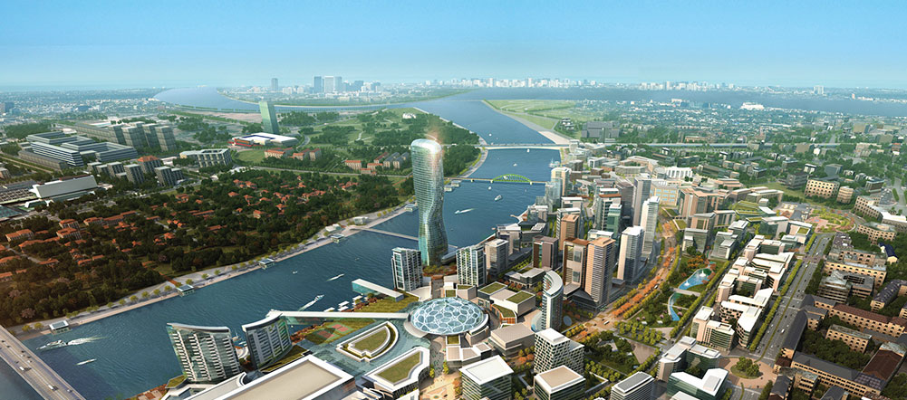 Tower and shopping mall in four years